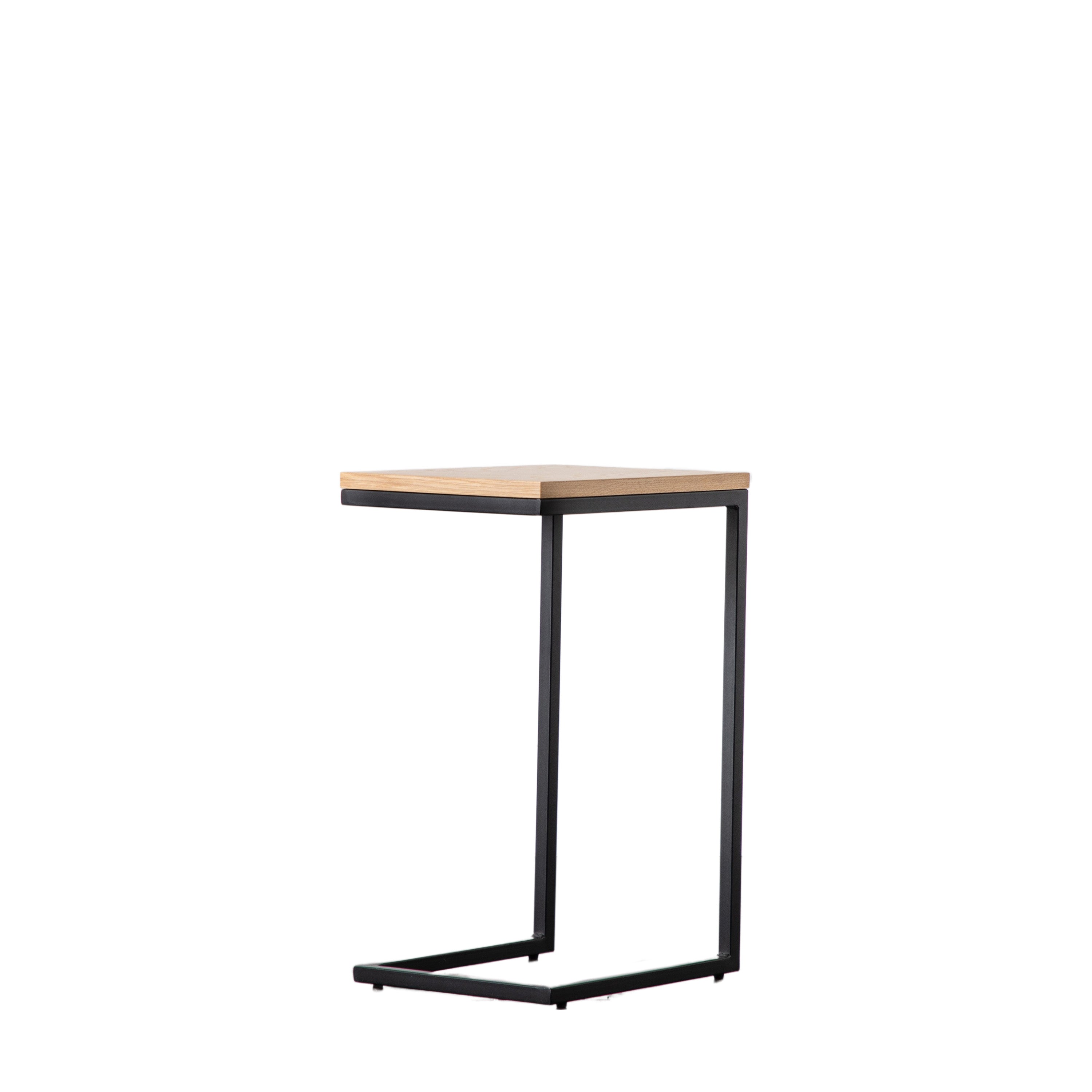 Bentley Natural Oak Wood & Matt Black Supper Table